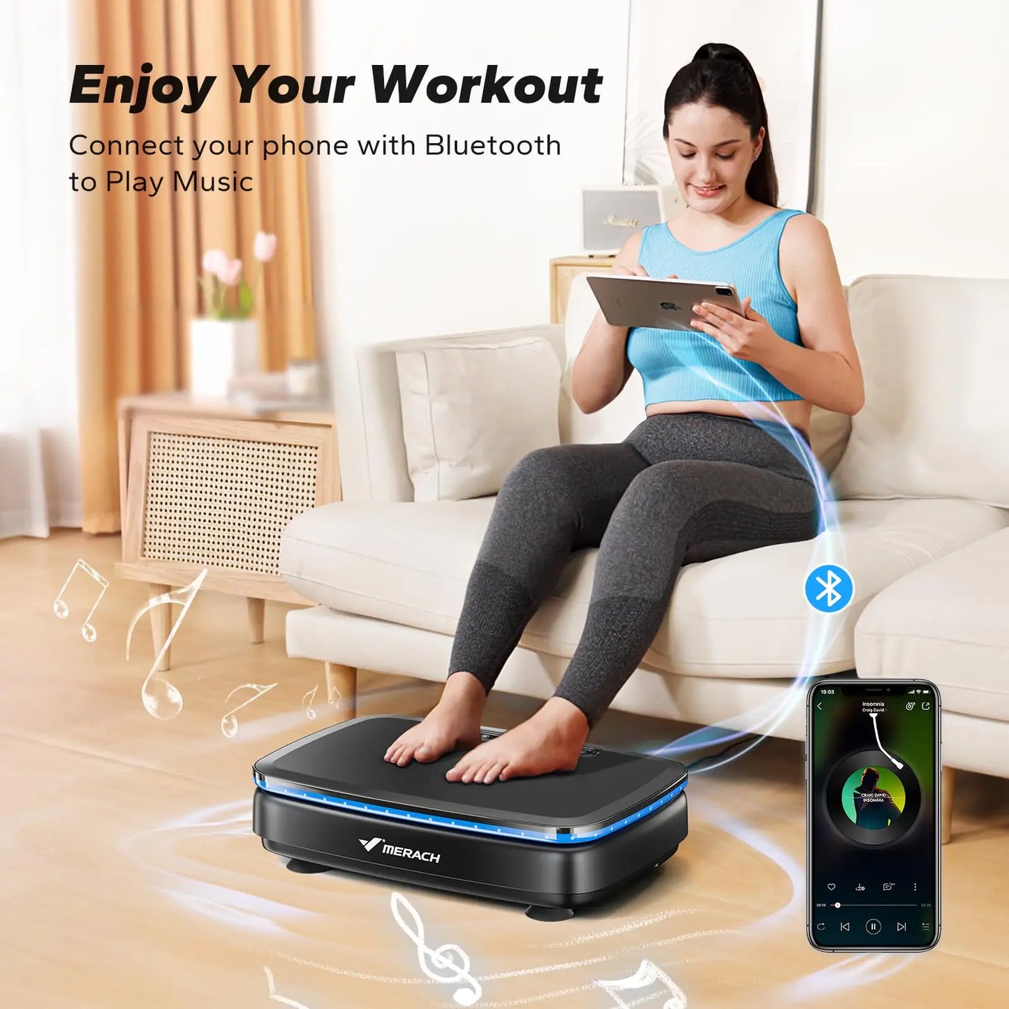 MERACH Vibration Plate Exercise Machine Whole Body Workout