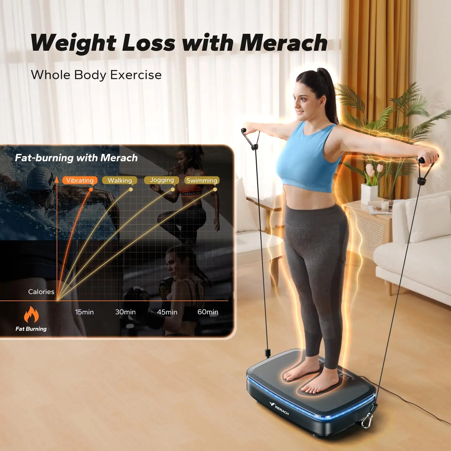 MERACH Vibration Plate Exercise Machine Whole Body Workout