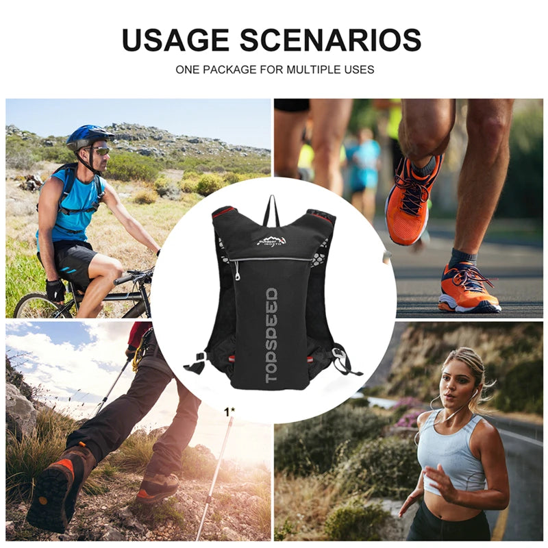 Ultralight 5L Outdoor Running Backpack Hydration Vest 500ml