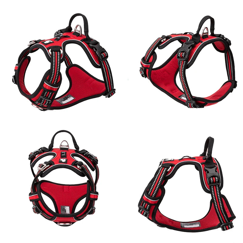 Reflective Nylon Dog Harness No Pull Adjustable Vest