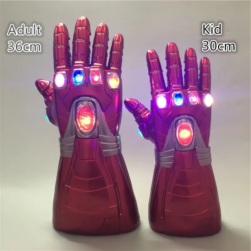 Marvel Iron Man Glove 1:1  LED Light Gloves Thanos Avengers Superhero Weapen Gauntlet Hero Thor Captain America Cosplay Kid Gift