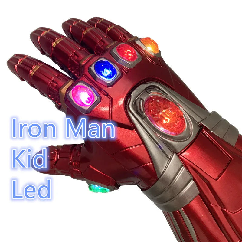 Marvel Iron Man Glove 1:1  LED Light Gloves Thanos Avengers Superhero Weapen Gauntlet Hero Thor Captain America Cosplay Kid Gift