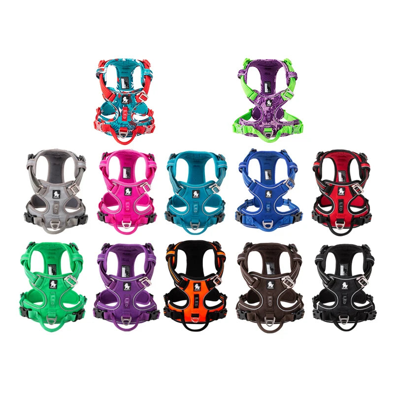Reflective Nylon Dog Harness No Pull Adjustable Vest