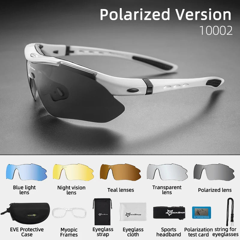 Rockbros Polarized Cycling Glasses Sunglasses MTB 5 Lenses