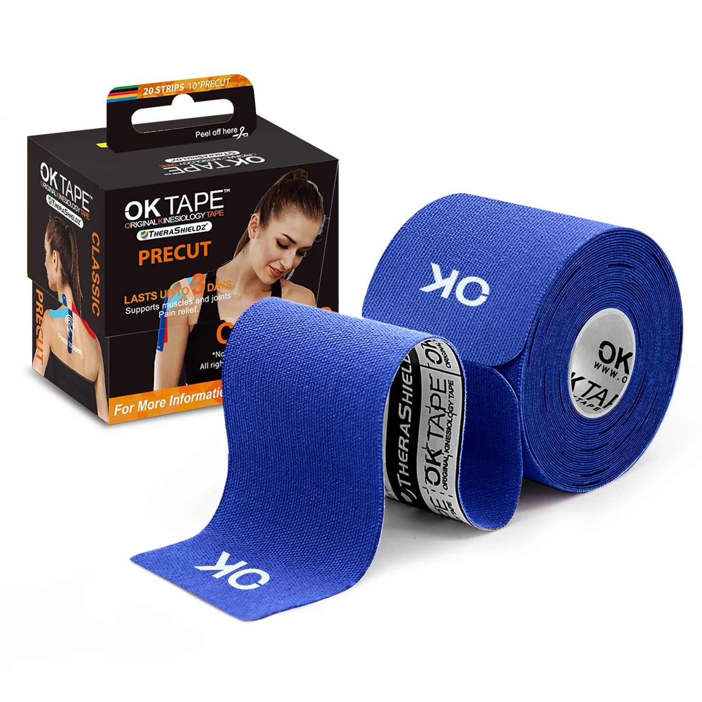 Ok Tape Kinesiology Tape 5cm Precut 20 Strips Latex Free
