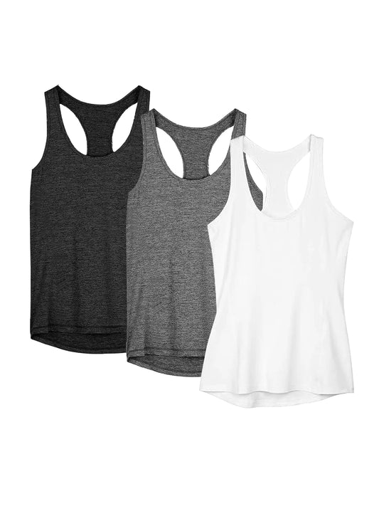 3 Pack Women Yoga Tank Tops Quick Dry Loose Fitness Shirt