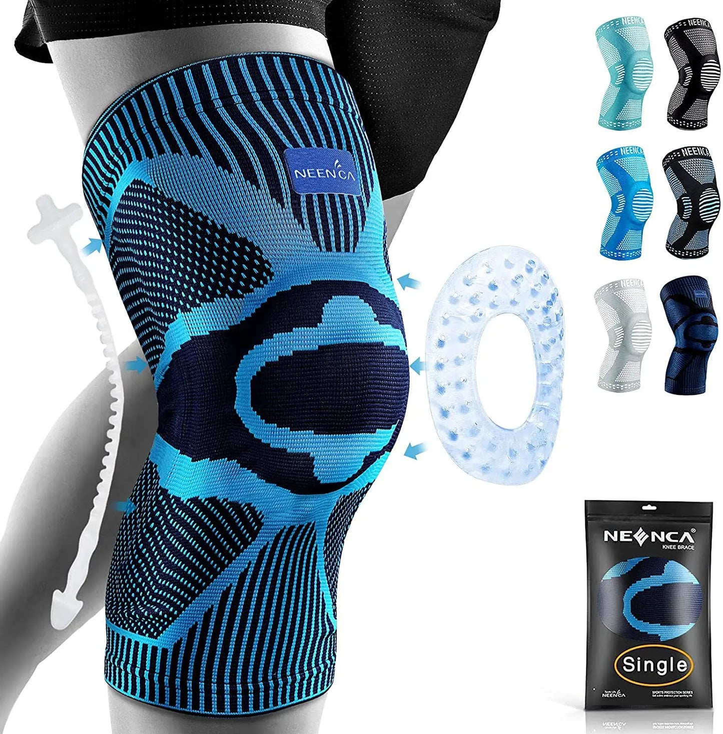 NEENCA Knee Brace With Side Stabilizers Patella Gel Sleeve