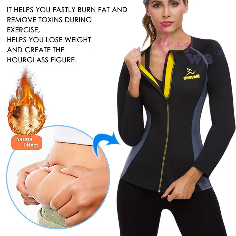 SexyWG Slimming Neoprene Sauna Jacket WaistTrainer Shapewear