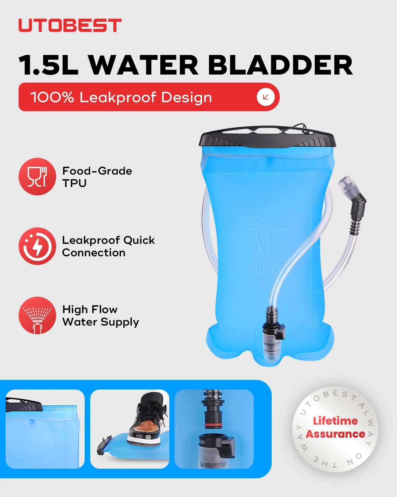 UTOBEST 5L Hydration Trail Running Backpack Vest Bladder