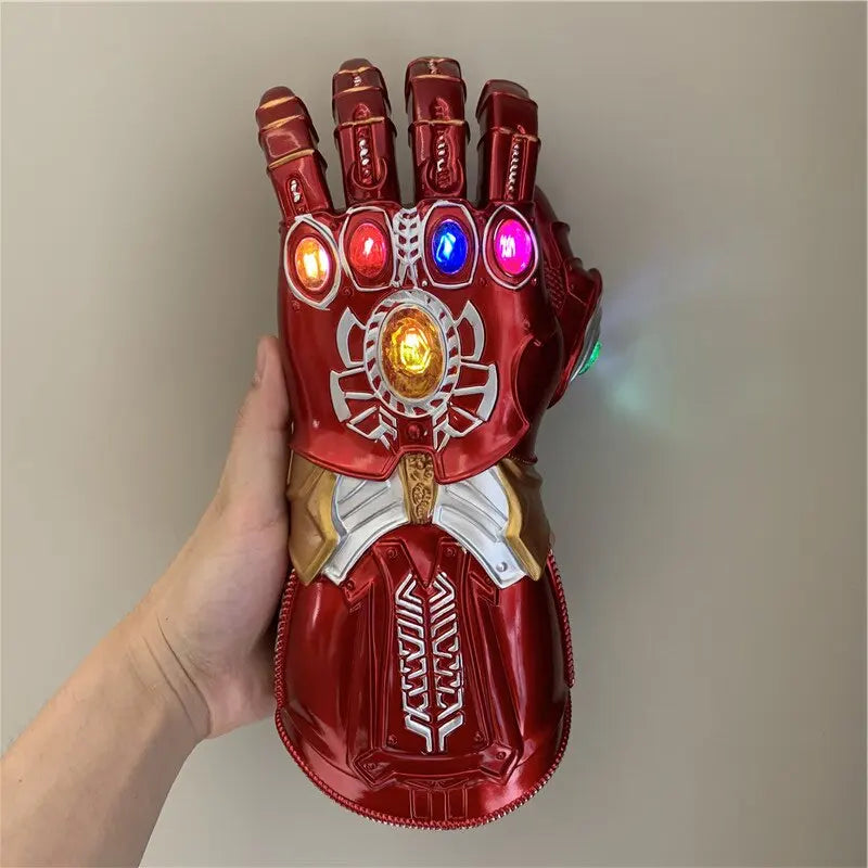 Marvel Iron Man Glove 1:1  LED Light Gloves Thanos Avengers Superhero Weapen Gauntlet Hero Thor Captain America Cosplay Kid Gift
