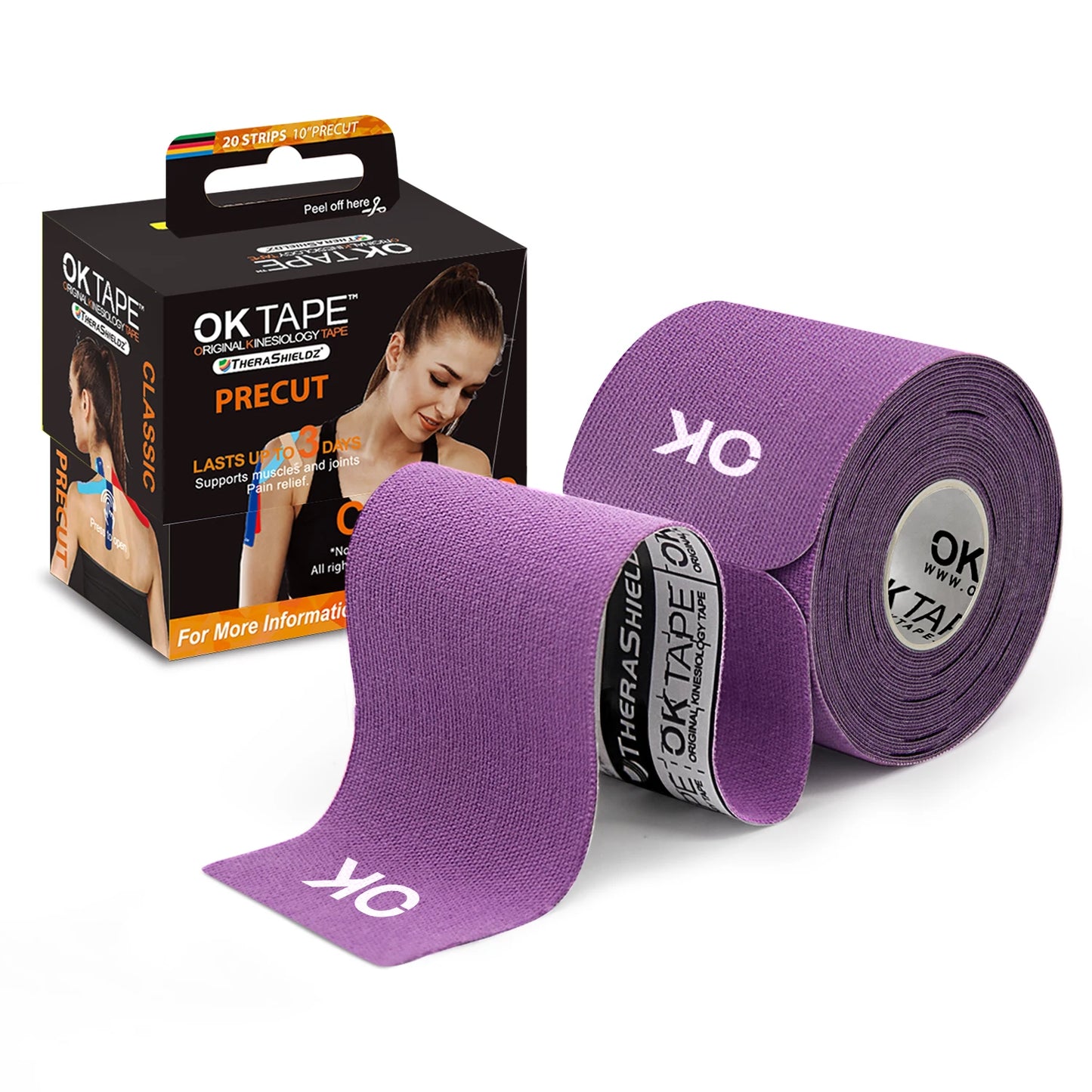 Ok Tape Kinesiology Tape 5cm Precut 20 Strips Latex Free