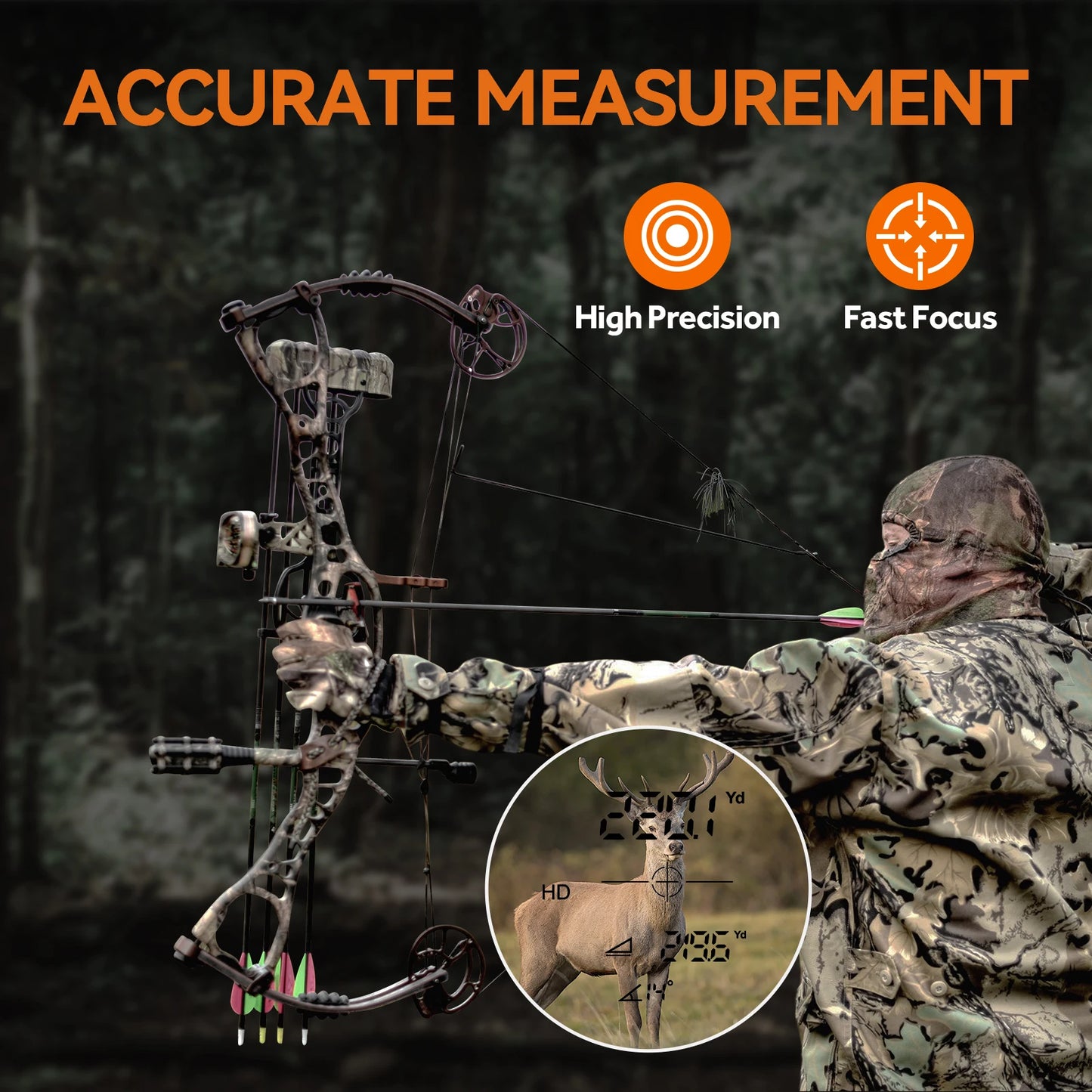 MiLESEEY Range Finder Laser Rangefinder For Hunting Rain Fog