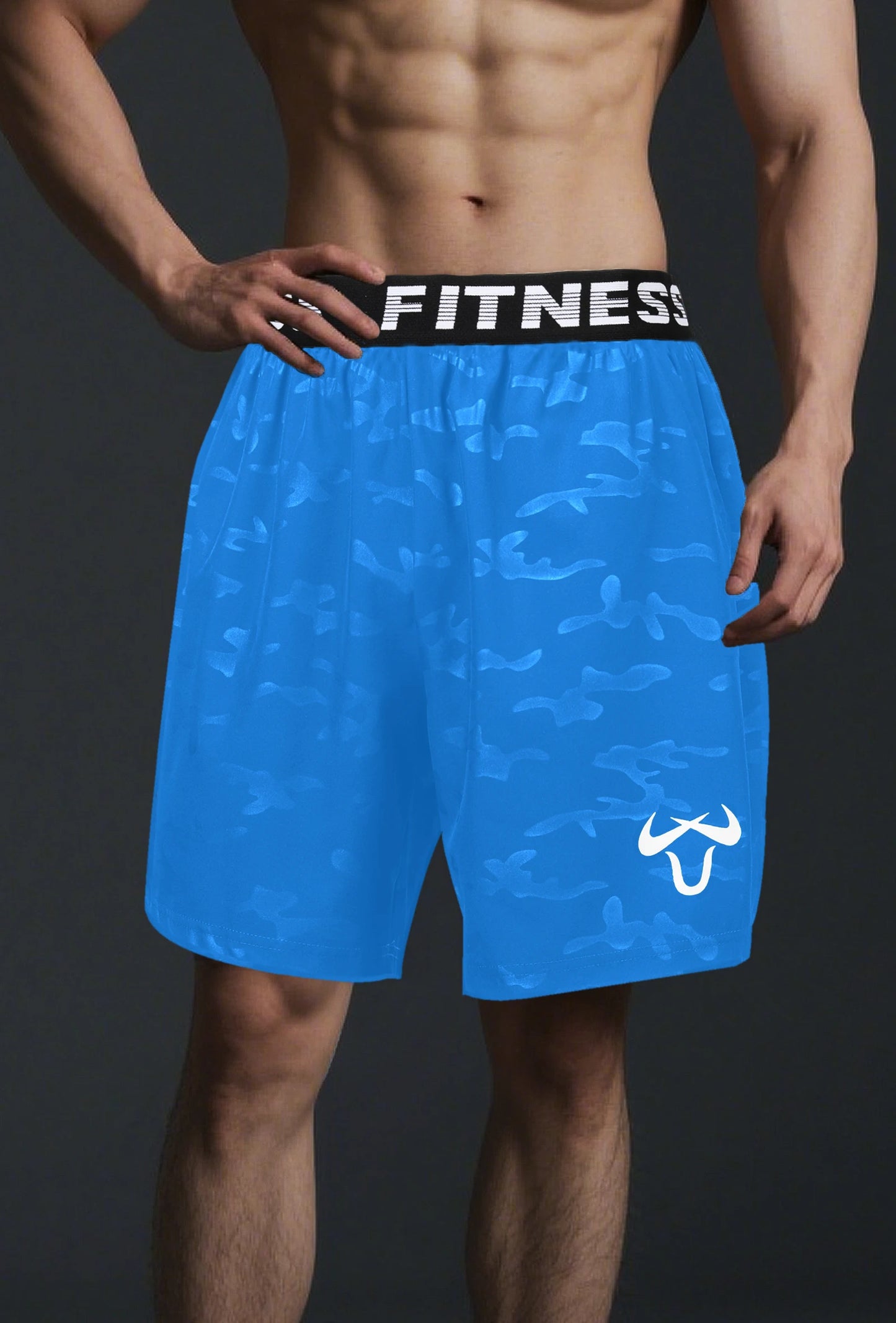 Men's Casual Quick-Dry Athletic Shorts with Geometric Pattern Elastic Waist & Drawstring - Lightweight Non-Stretch Fabric Pant