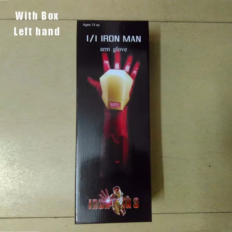 Avengers Wearable 1:1 Iron Man Luminous Gloves with Laser Cosplay Props Can Do Model Toys Kawaii Action Figure Iron Man Helmet