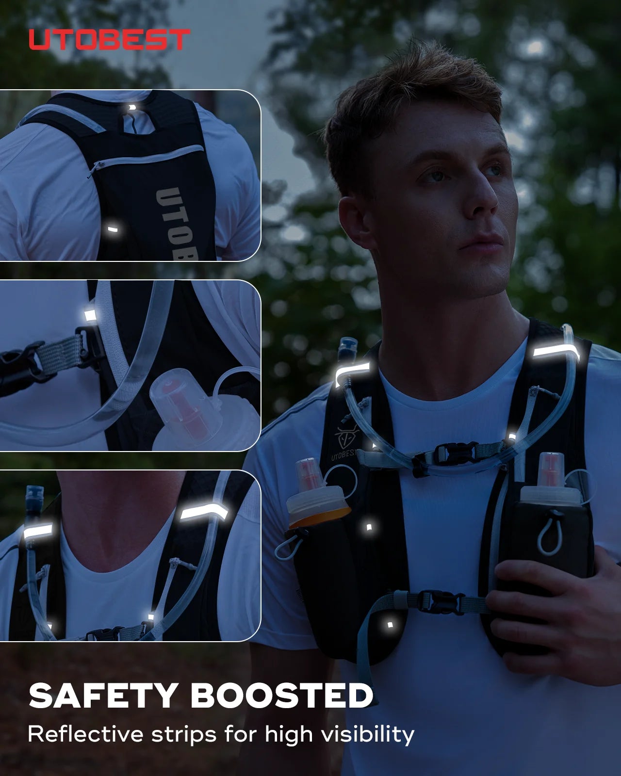UTOBEST 5L Hydration Trail Running Backpack Vest Bladder