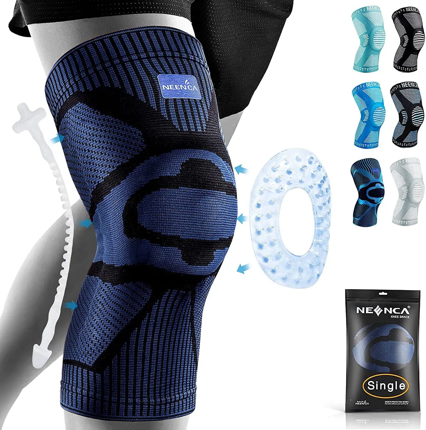 NEENCA Knee Brace With Side Stabilizers Patella Gel Sleeve