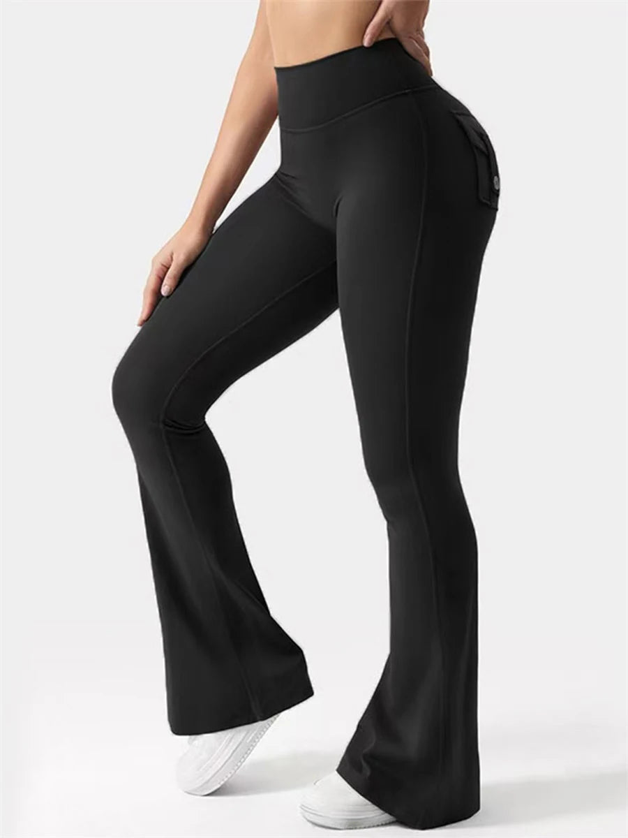 Women High Waist Yoga Leggings With Pockets Tummy Control