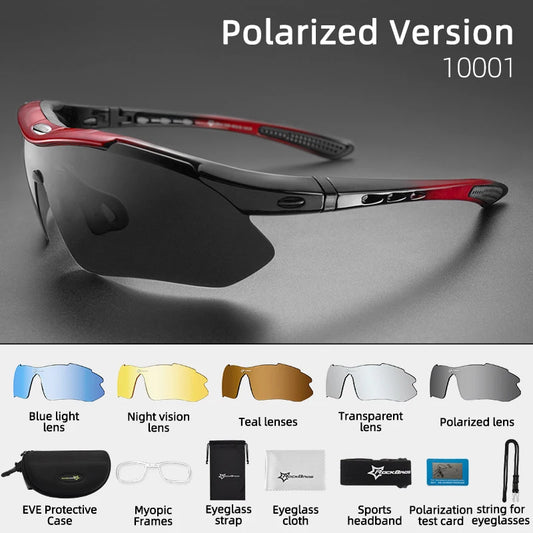 Rockbros Polarized Cycling Glasses Sunglasses MTB 5 Lenses