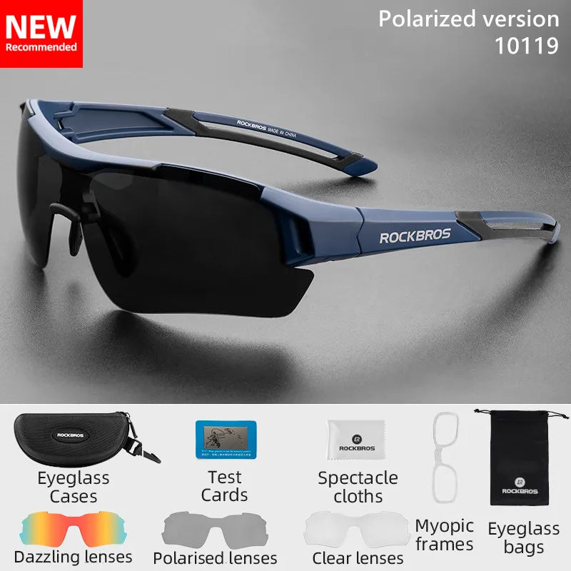 Rockbros Polarized Cycling Glasses Sunglasses MTB 5 Lenses
