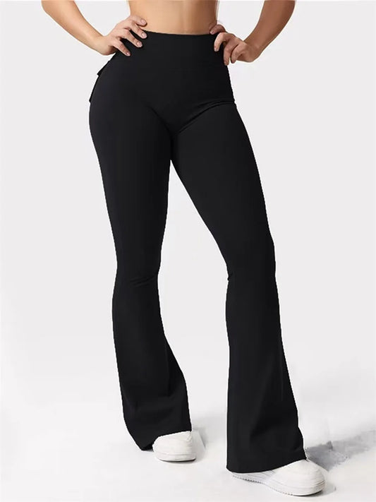 Women High Waist Yoga Leggings With Pockets Tummy Control