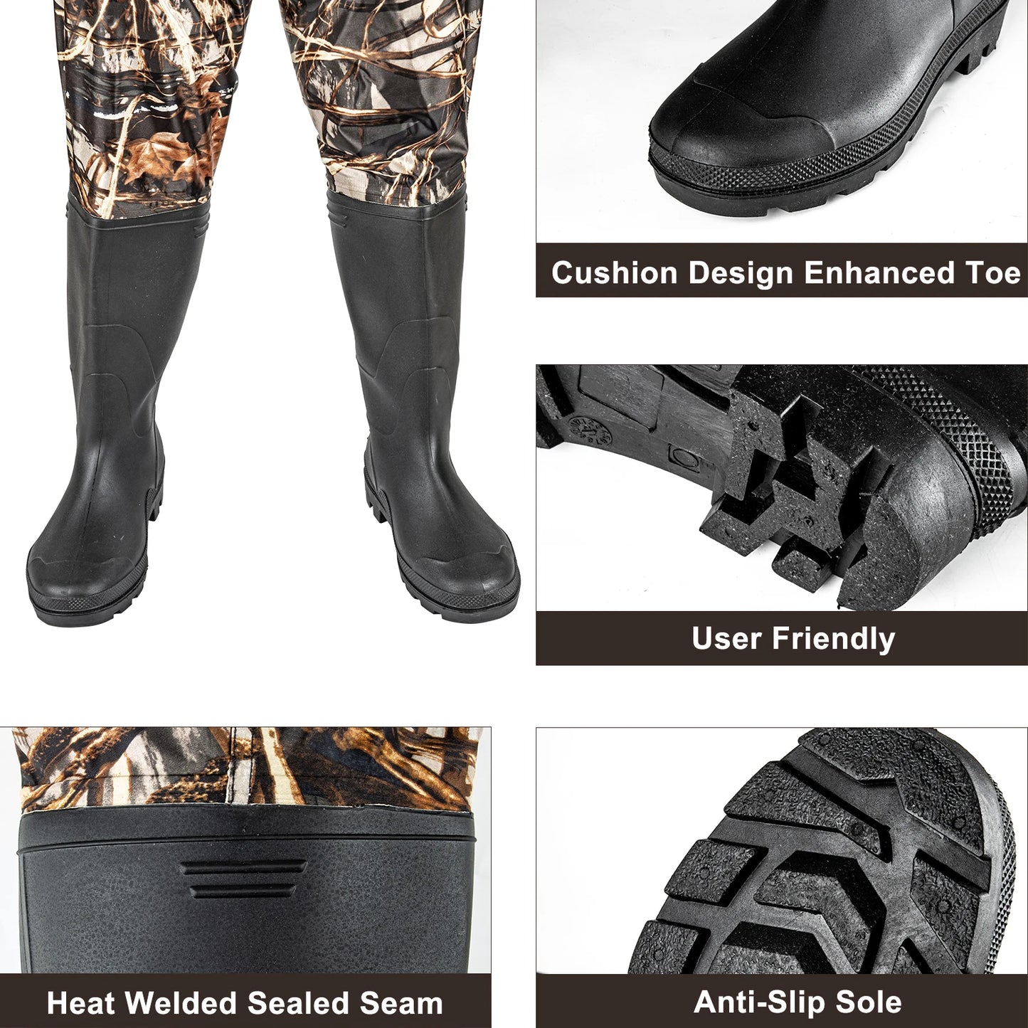 Waterproof Chest Waders For Fishing With Boots Nylon PVC