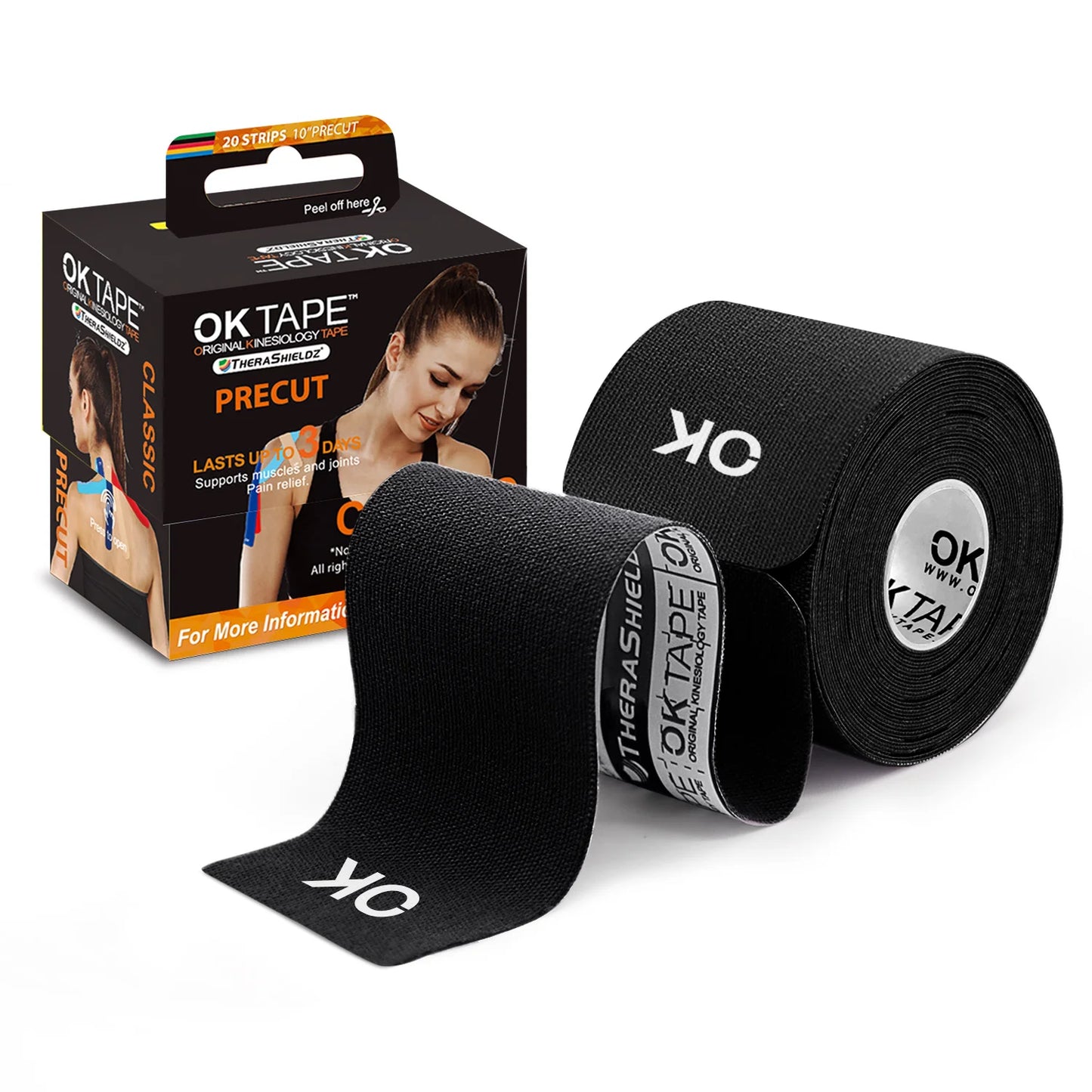 Ok Tape Kinesiology Tape 5cm Precut 20 Strips Latex Free
