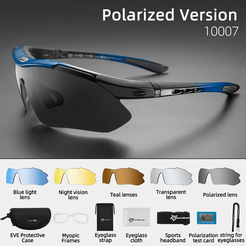 Rockbros Polarized Cycling Glasses Sunglasses MTB 5 Lenses