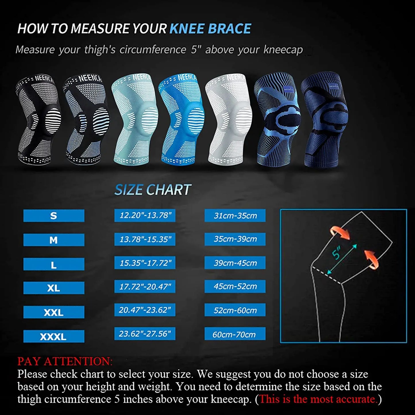 NEENCA Knee Brace With Side Stabilizers Patella Gel Sleeve