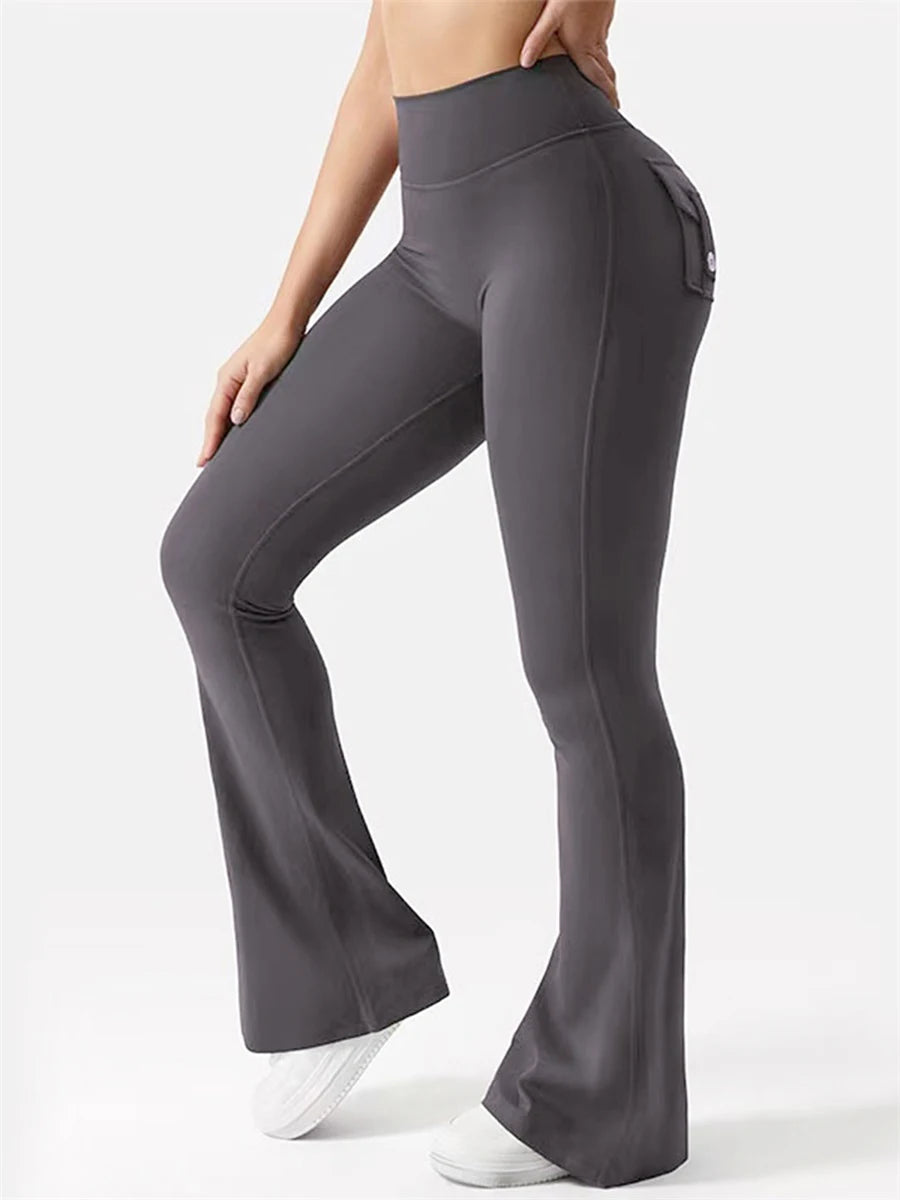 Women High Waist Yoga Leggings With Pockets Tummy Control
