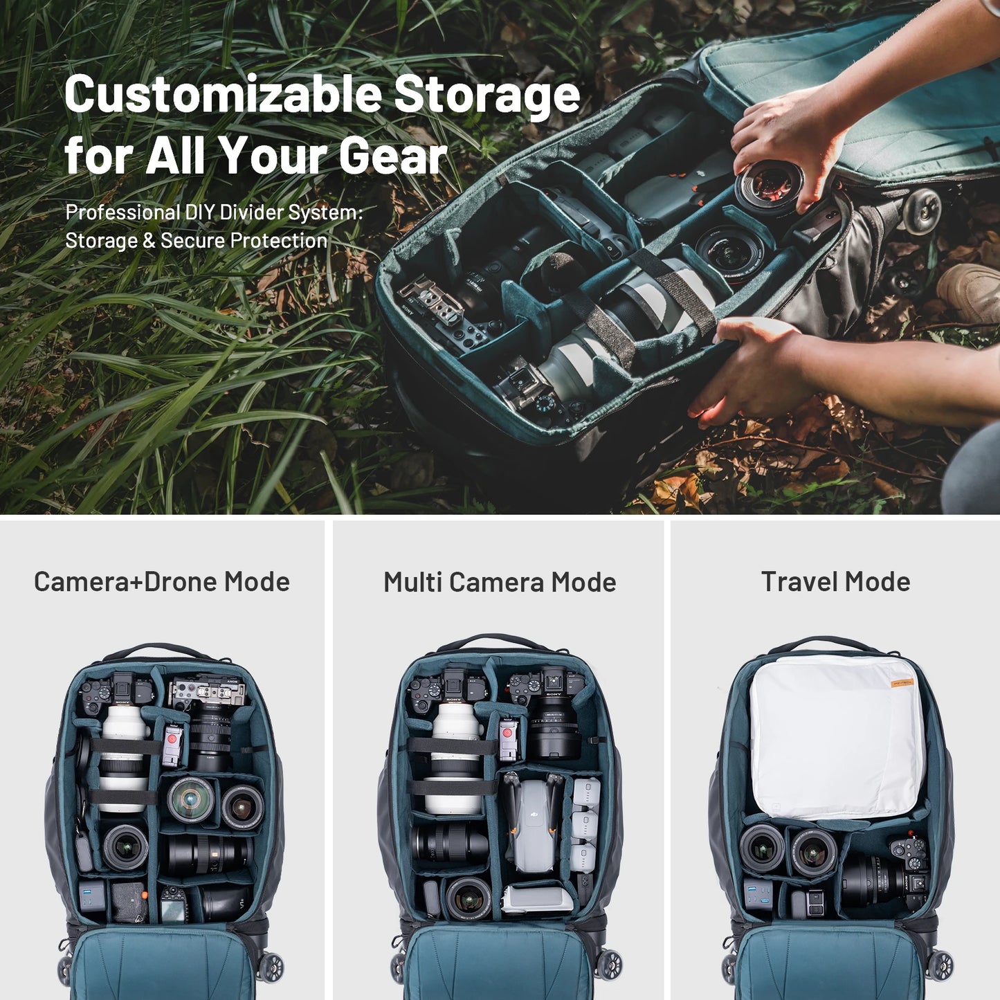 PGYTECH TwoInOne Photography Trolley Case Backpack DSLR Bag