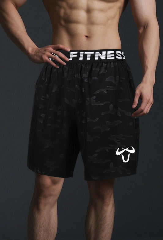 Men's Casual Quick-Dry Athletic Shorts with Geometric Pattern Elastic Waist & Drawstring - Lightweight Non-Stretch Fabric Pant