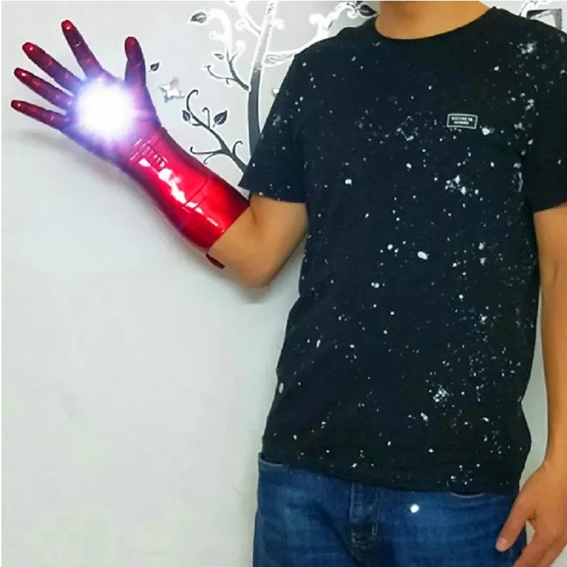 Avengers Wearable 1:1 Iron Man Luminous Gloves with Laser Cosplay Props Can Do Model Toys Kawaii Action Figure Iron Man Helmet