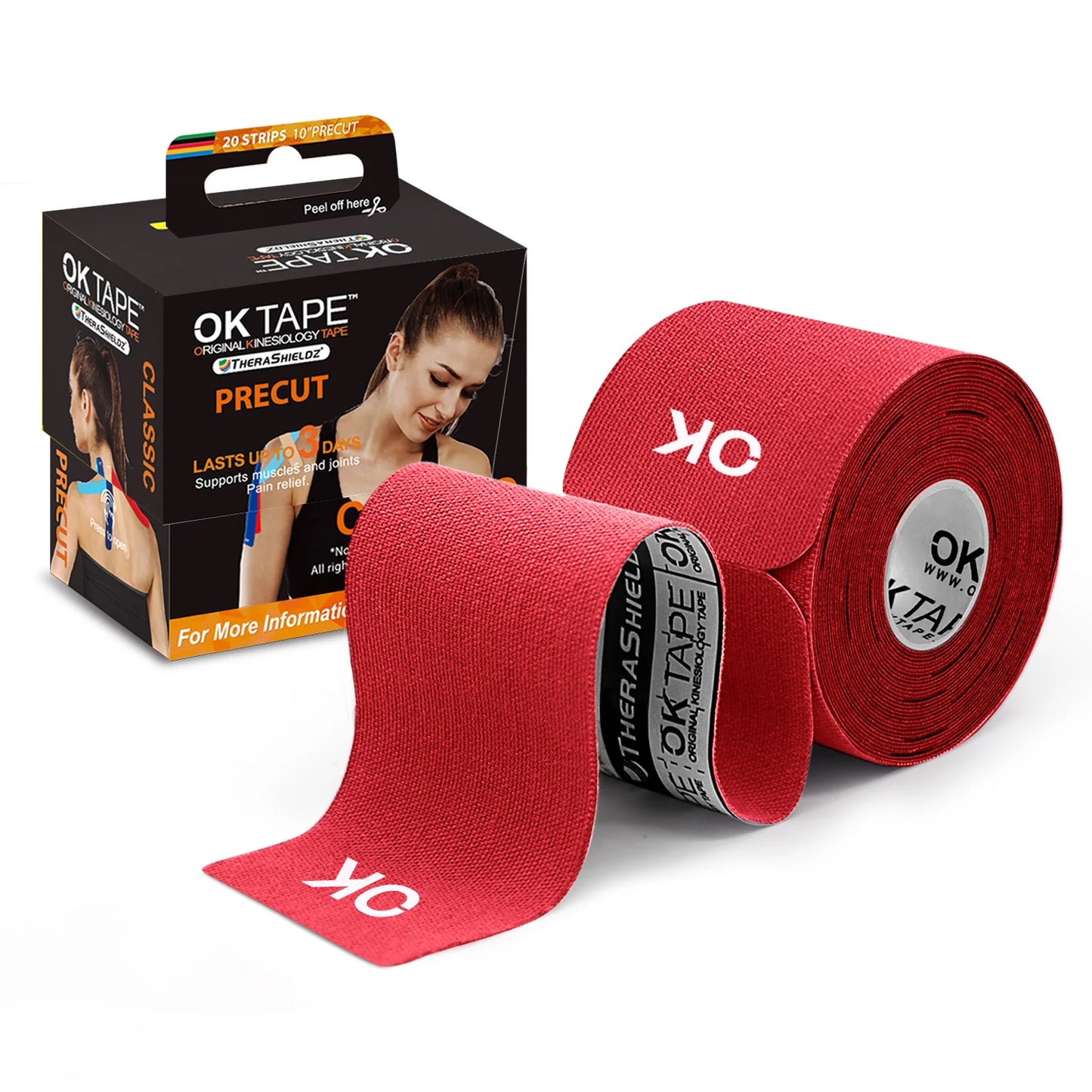 Ok Tape Kinesiology Tape 5cm Precut 20 Strips Latex Free