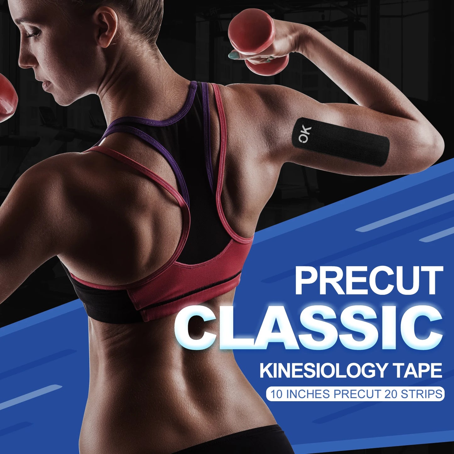 Ok Tape Kinesiology Tape 5cm Precut 20 Strips Latex Free