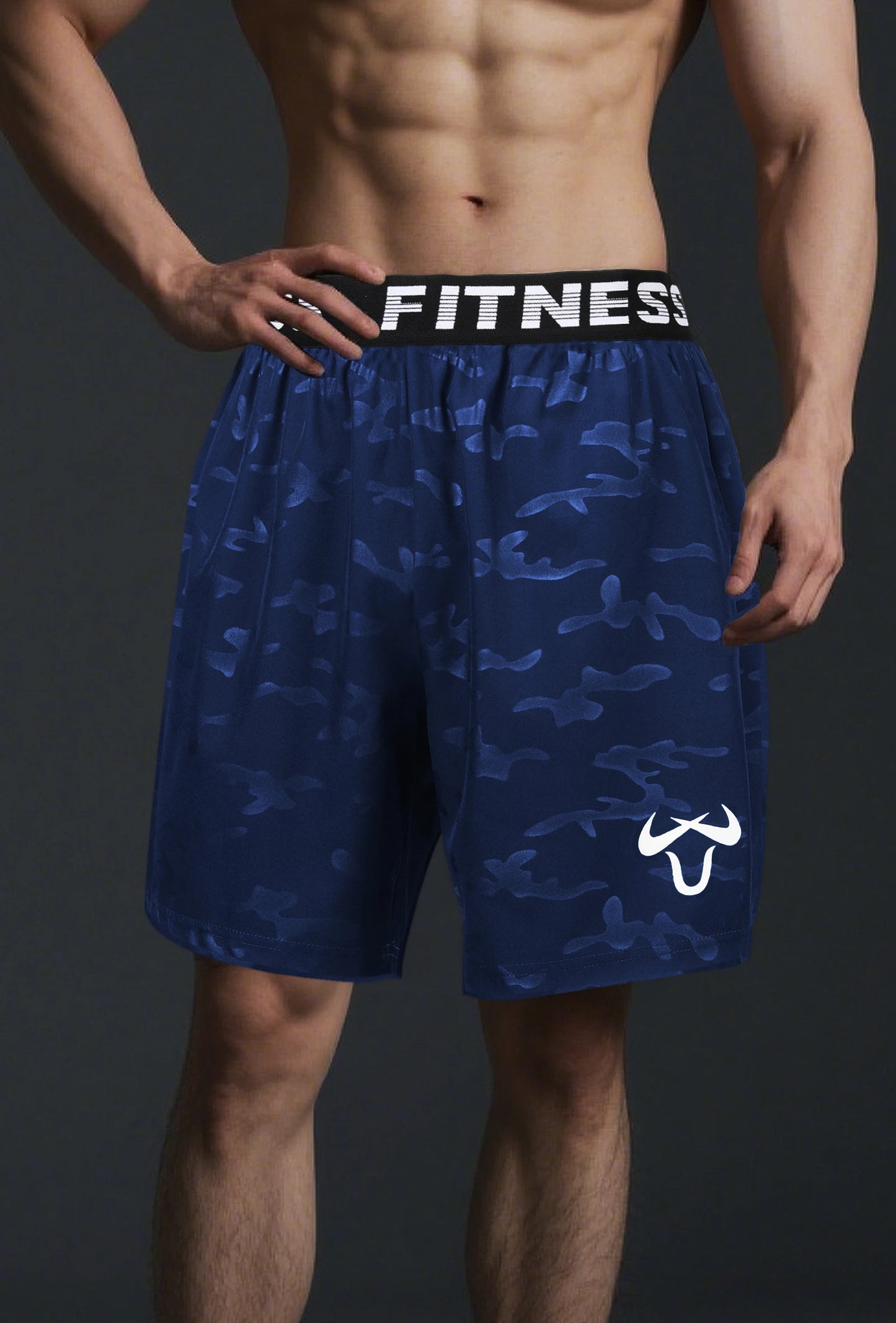 Men's Casual Quick-Dry Athletic Shorts with Geometric Pattern Elastic Waist & Drawstring - Lightweight Non-Stretch Fabric Pant