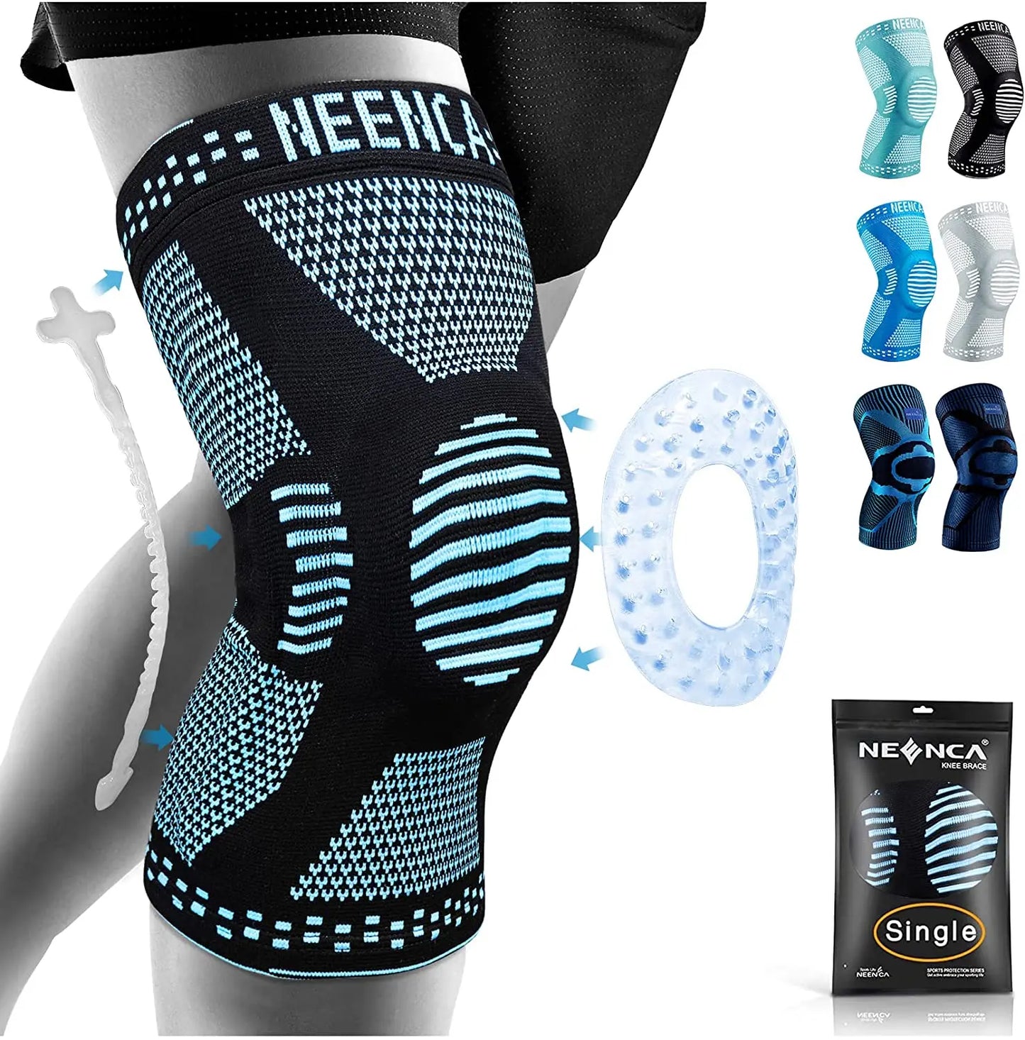 NEENCA Knee Brace With Side Stabilizers Patella Gel Sleeve