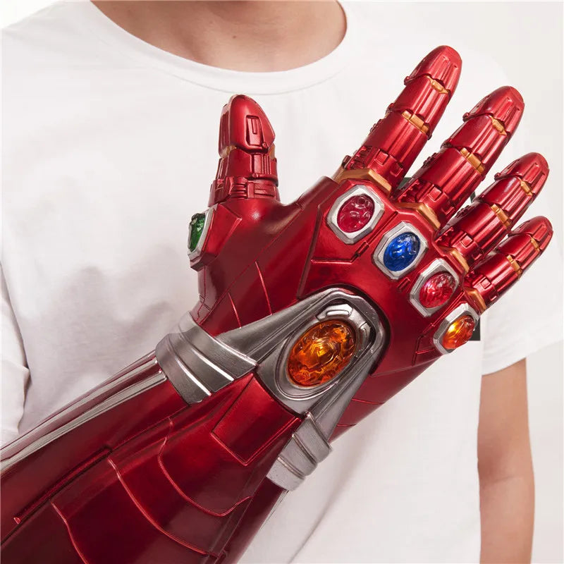 Marvel Iron Man Glove 1:1  LED Light Gloves Thanos Avengers Superhero Weapen Gauntlet Hero Thor Captain America Cosplay Kid Gift