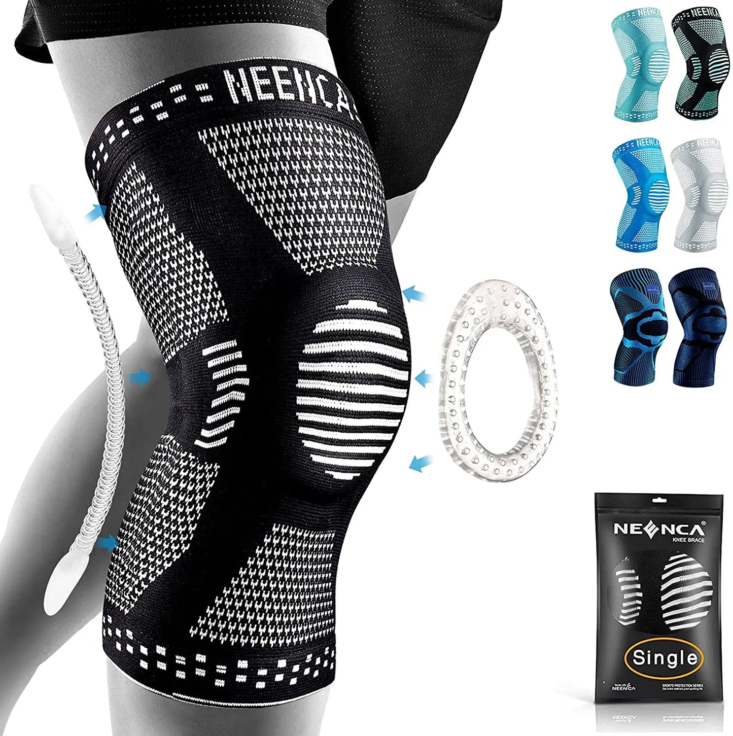 NEENCA Knee Brace With Side Stabilizers Patella Gel Sleeve