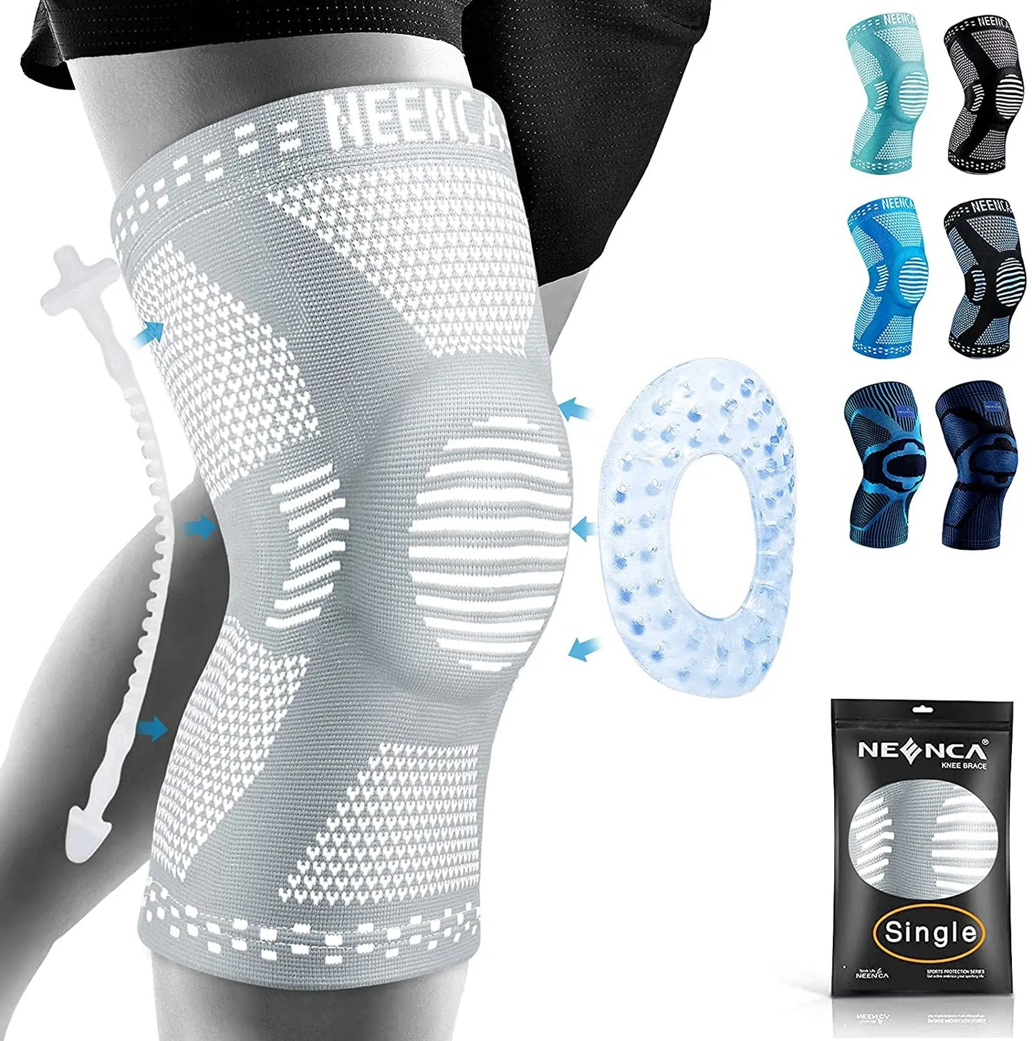 NEENCA Knee Brace With Side Stabilizers Patella Gel Sleeve