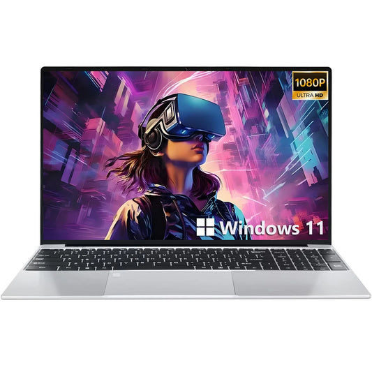 15.6 inch Laptop Computer Intel Celeron N4000 Notebook PC Fingerprint Unlock Windows 11 Pro 16GB RAM 1TB SSD 1920*1080P Laptops