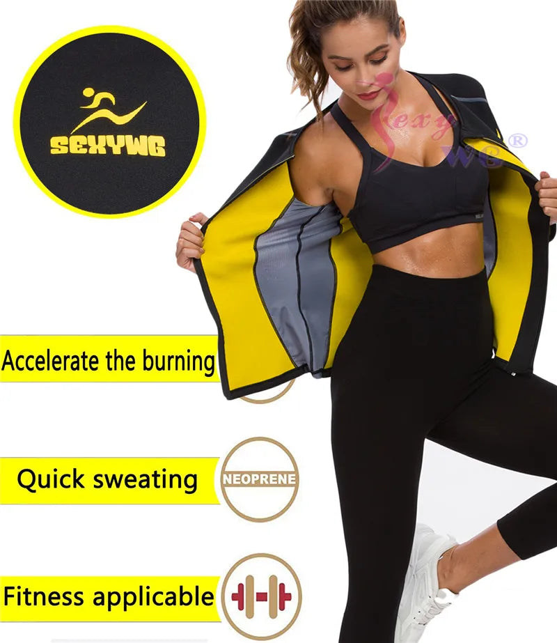 SexyWG Slimming Neoprene Sauna Jacket WaistTrainer Shapewear