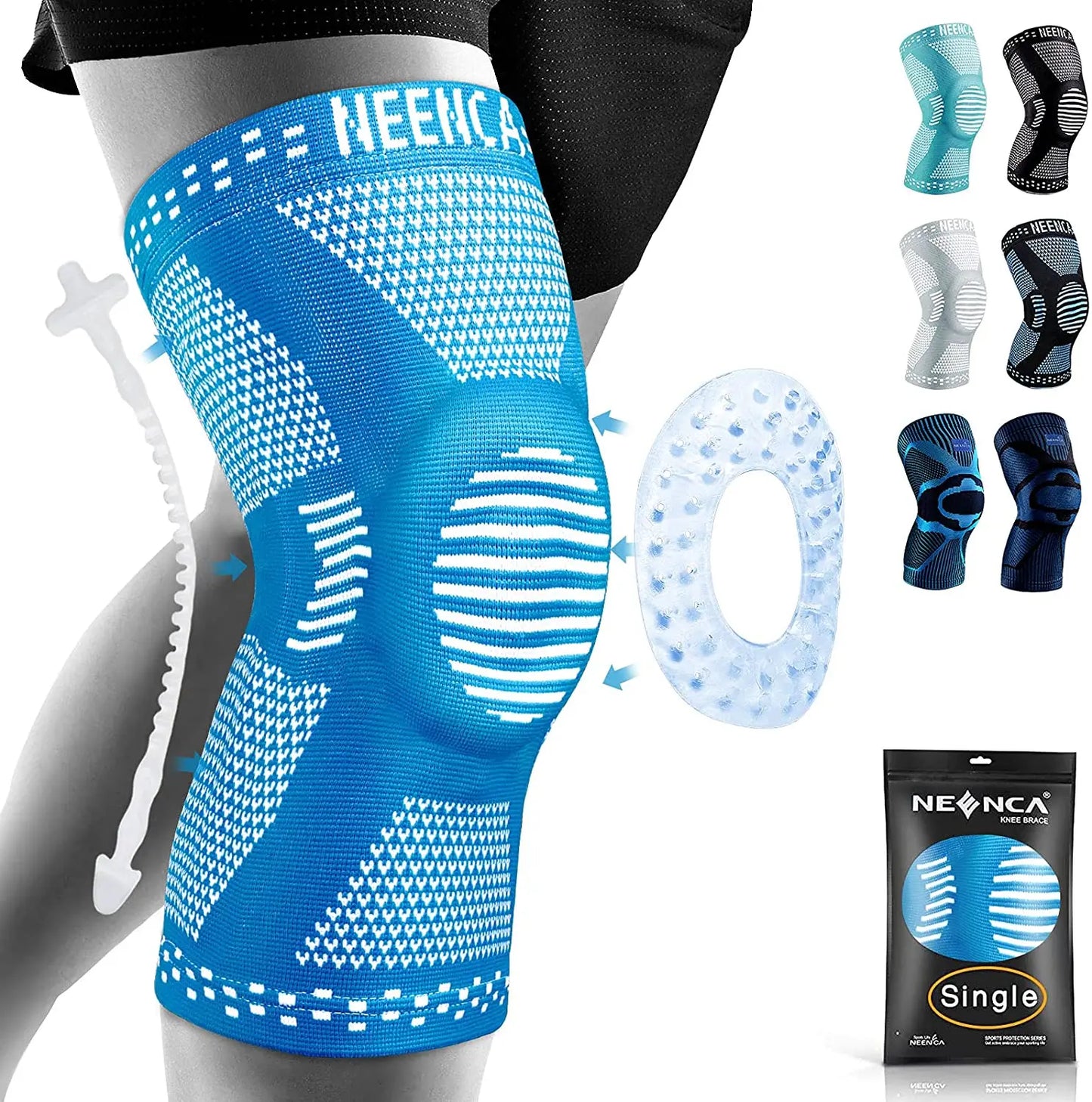 NEENCA Knee Brace With Side Stabilizers Patella Gel Sleeve