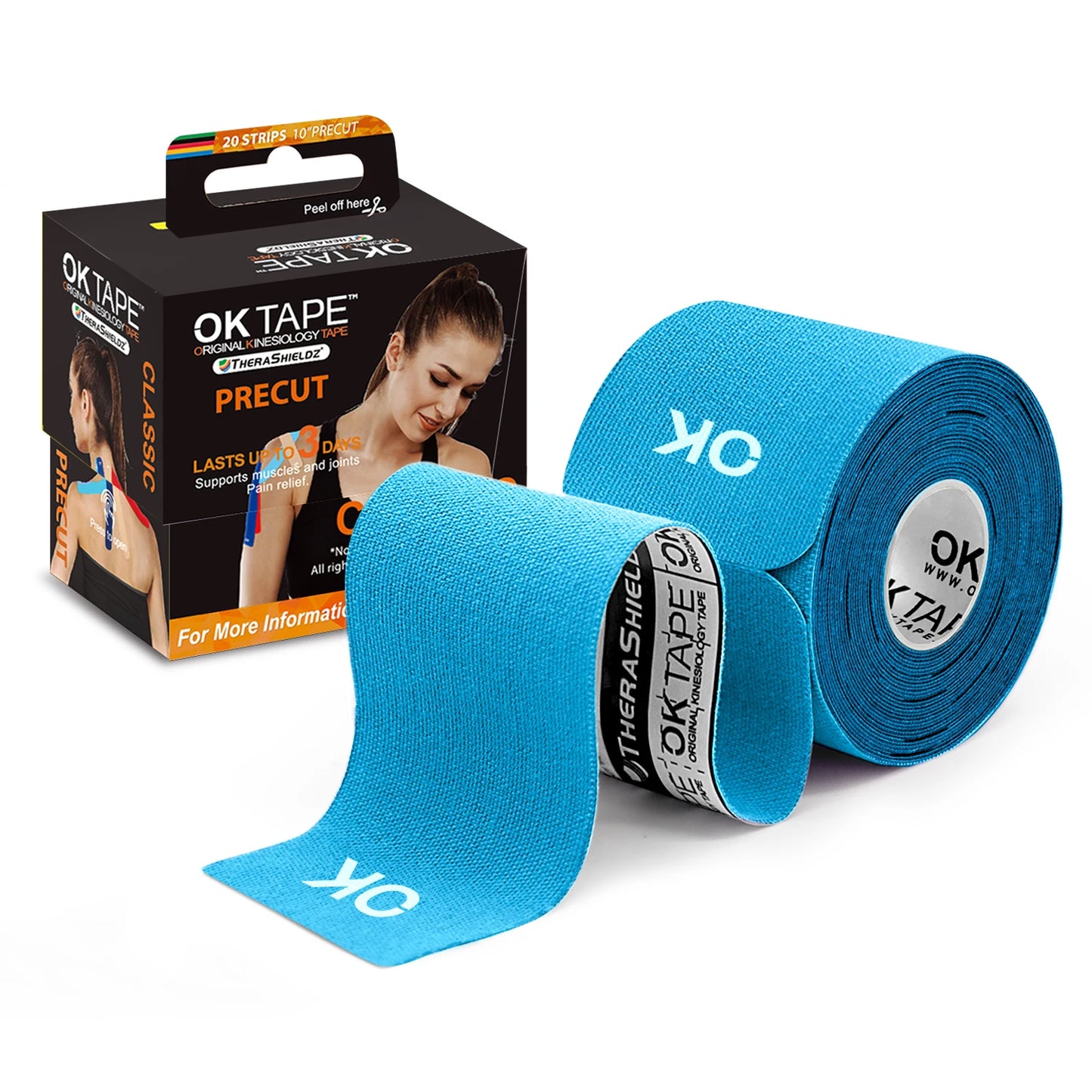Ok Tape Kinesiology Tape 5cm Precut 20 Strips Latex Free