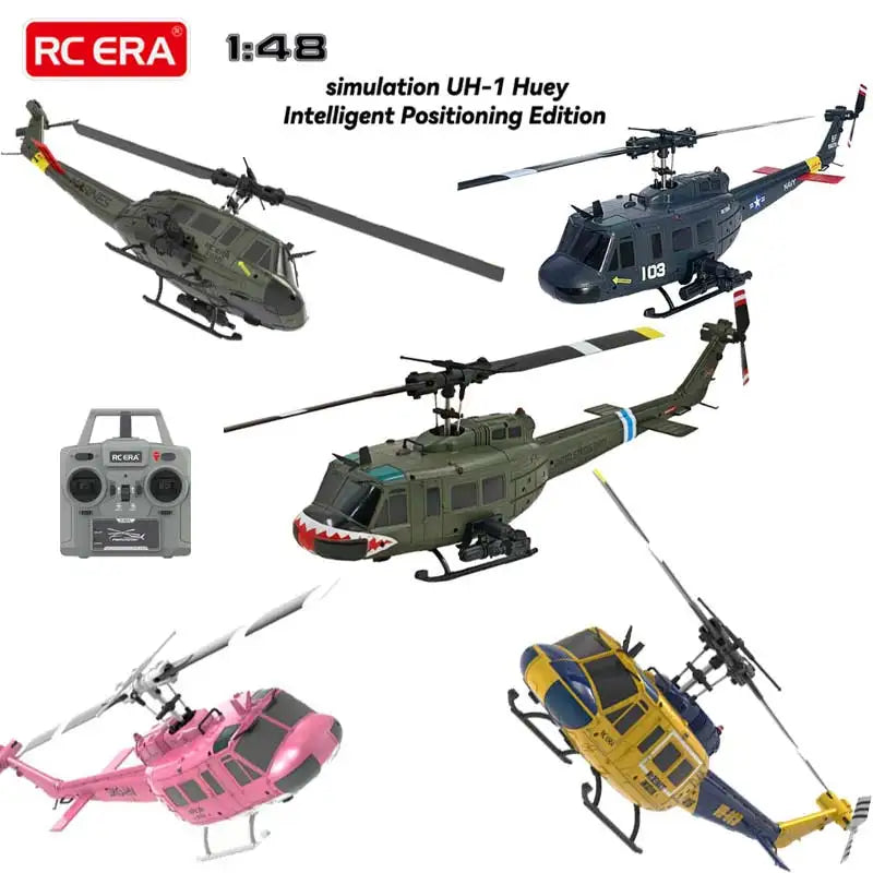 C032 UH-1 brushless RTF RC Helicopter 6-axis Gyroscope One Click 3D Flip Optical flow positioning UH1 helicopter model Hobby Toy